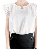 Avery Basic Top with Pleated Sleeve