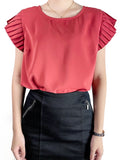 Avery Basic Top with Pleated Sleeve